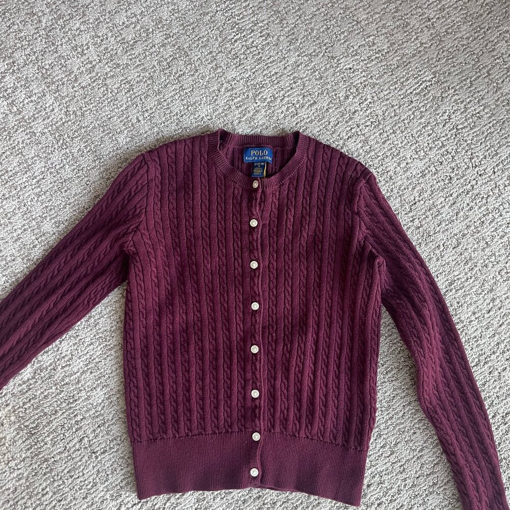 Ralph Lauren Cableknit Cardigan. Girls L (12-14)